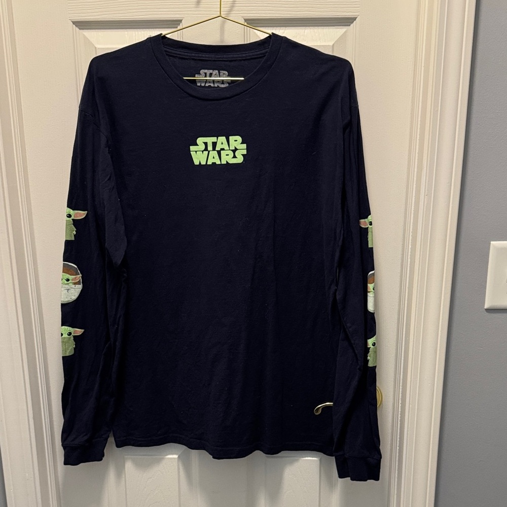 *Star Wars Navy Long Sleeve with Baby Yoda/Grogu